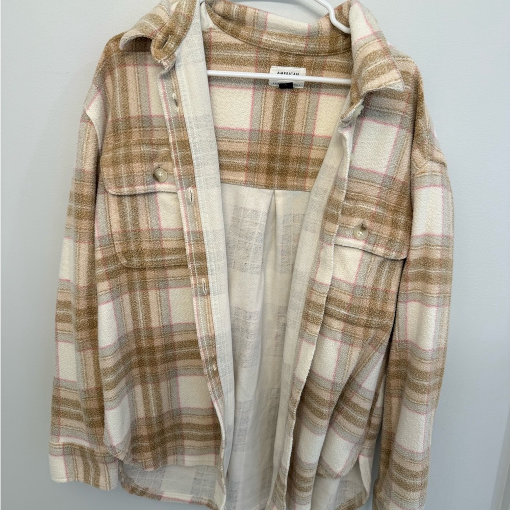 American Eagle Outfitters Cream and Tan Sweater
